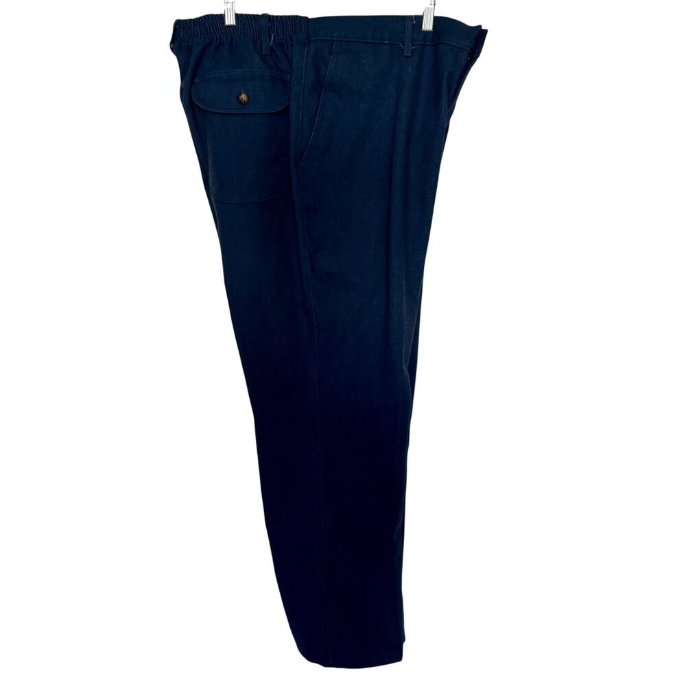 Sun Casuals Mens Elastic Waist Denim Pants 40x29 Relaxed Fit Pocketed Blue